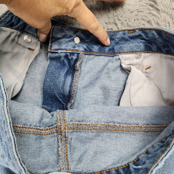 ASOS Jeans Womens 30 Blue 100% Cotton Cropped Frayed Hem Mid Rise - Picture 9 of 11